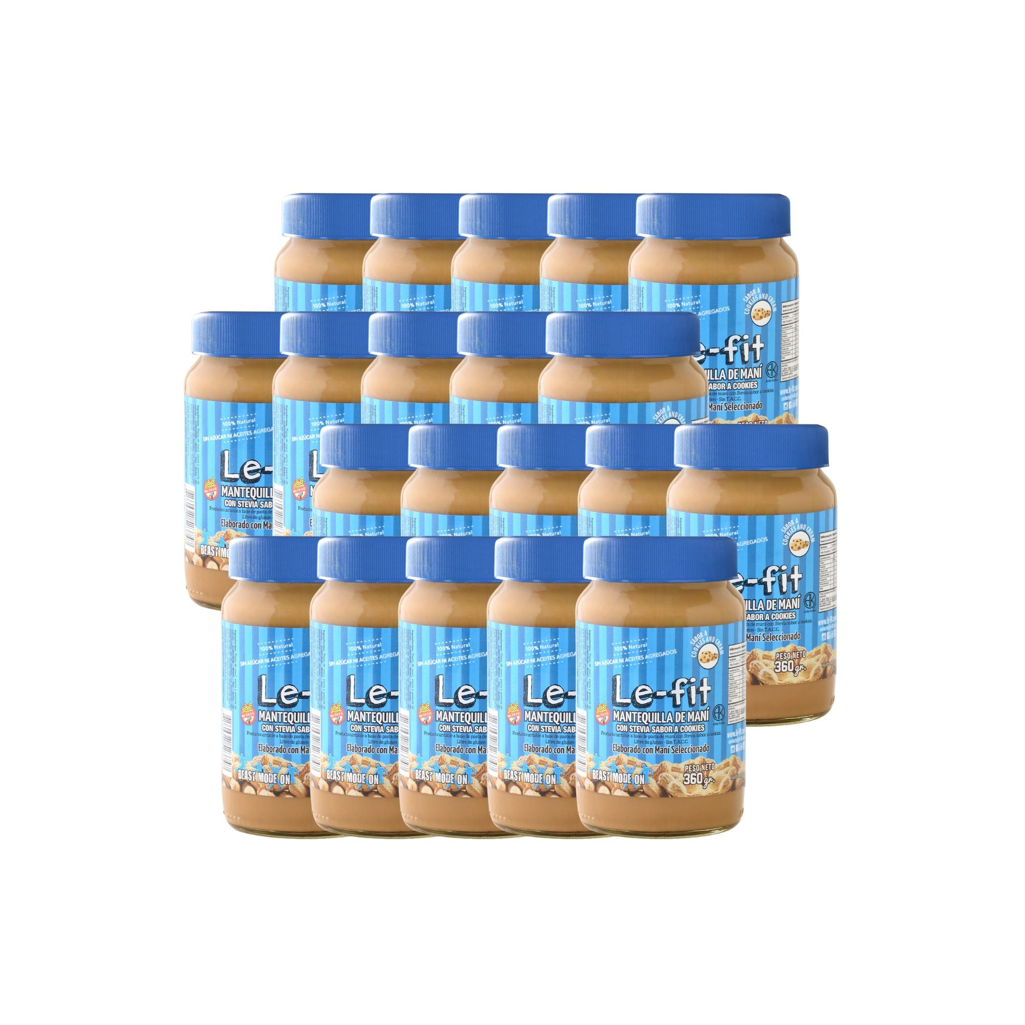 Mantequilla de Maní Cookies & Cream – 360 g (Caja 20 frascos vidrio)